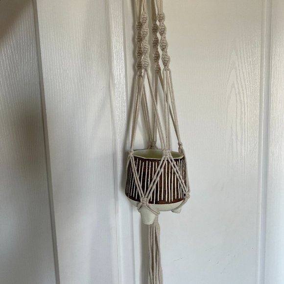 Boho Macrame Plant Hanger - Picture 2 of 5